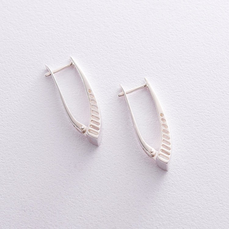 Срібні сережки на англійській застібці 121795 від ювелірного магазину Онікс - 2