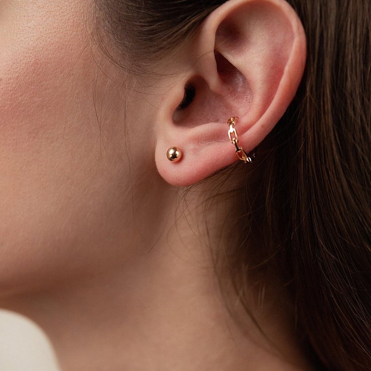 Золоті сережки - пусети "Кульки" с04761 від ювелірного магазину Онікс - 4