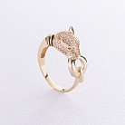 Кольцо "Пантера" в желтом золоте (фианиты) к05277 от ювелирного магазина Оникс