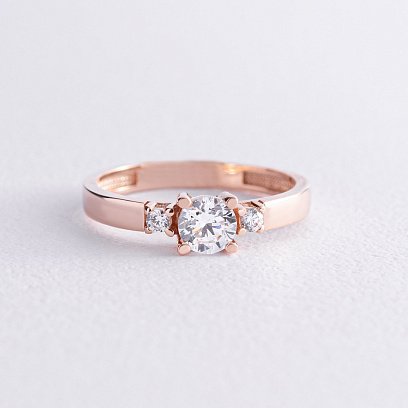 Золотое кольцо с фианитами к07029