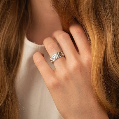 Каблучка "Jasmine" у білому золоті к08147 №5