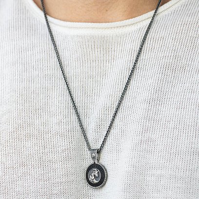 Срібний кулон "Знак зодіаку Козеріг" з ебеном 1041козеріг №2