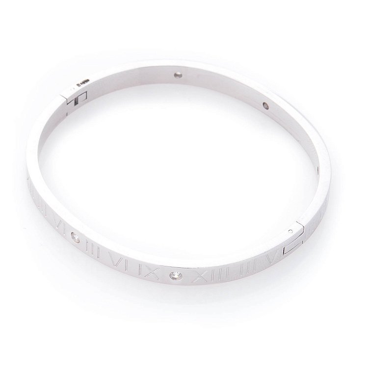 Жорсткий срібний браслет (фіаніти) 141296 від ювелірного магазину Онікс