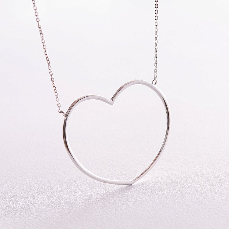 Срібне кольє "Серце" 181235 від ювелірного магазину Онікс