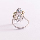 Золотое кольцо (бриллианты, цитрин, топаз голубой, хризолит, аметист) к416 от ювелирного магазина Оникс - 3
