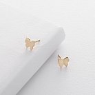 Золоті сережки-пусети з метеликами с06226 от ювелирного магазина Оникс