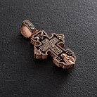 Мужской православный крест "Распятие. Спаси и Сохрани" из эбенового дерева и золота 1003 от ювелирного магазина Оникс - 1