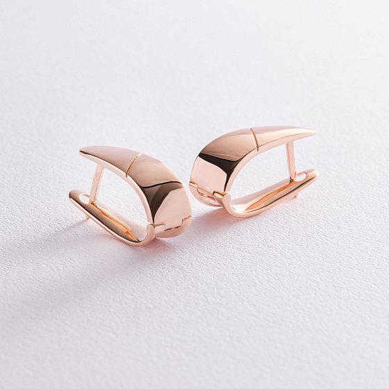 Золотые серьги "Минимализм" на английской застежке с07551