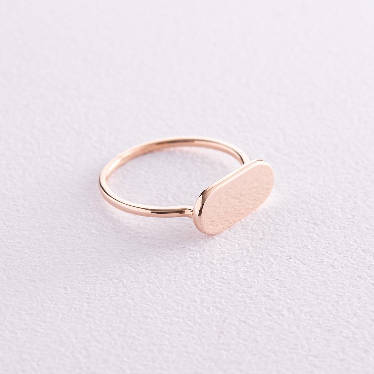 Каблучка в червоному золоті (можливе гравіювання) к07134 від ювелірного магазину Онікс - 6