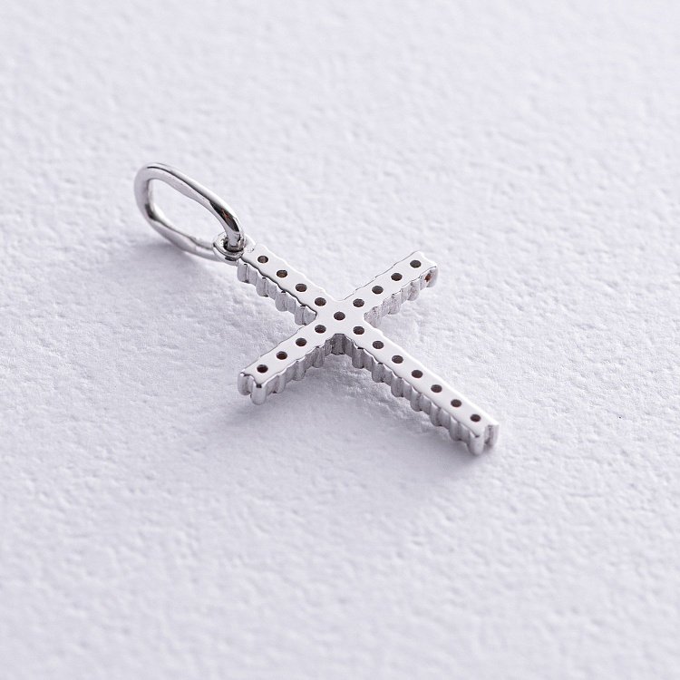 Хрестик у білому золоті з діамантами 18171121 від ювелірного магазину Онікс - 2