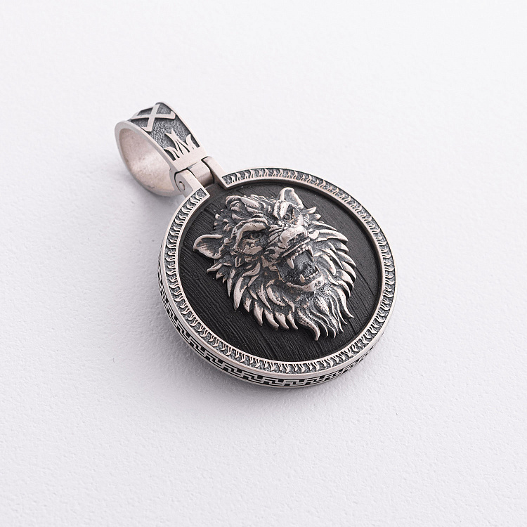 Серебряный кулон "Волк" с эбеновым деревом 1322 от ювелирного магазина Оникс - 3