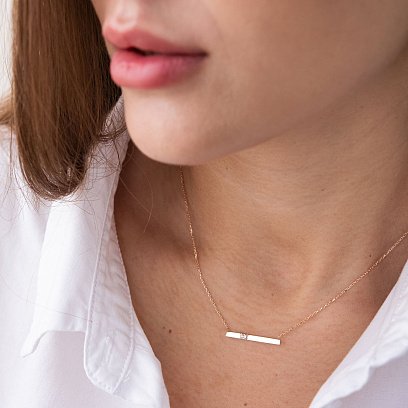 Золоте кольє з фіанітом кол01906 №3