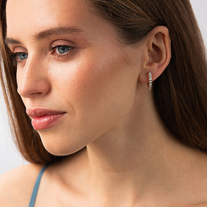 Золотые серьги с бриллиантами 345241321 №2