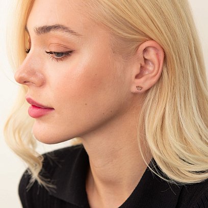 Золоті сережки - пусети "Корони" с04355 №2