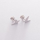 Золоті сережки-пусети "Літаючі пташки" с06408 от ювелирного магазина Оникс - 4