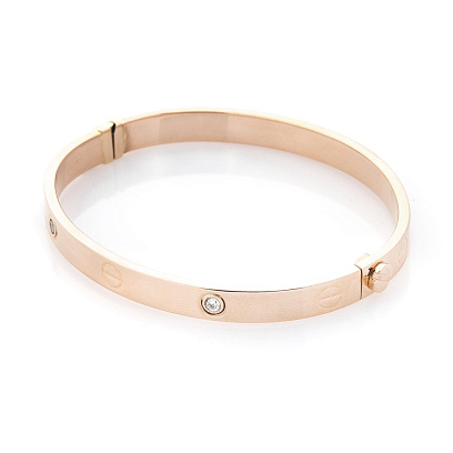 Золотий браслет з фіанітами б03516 №3