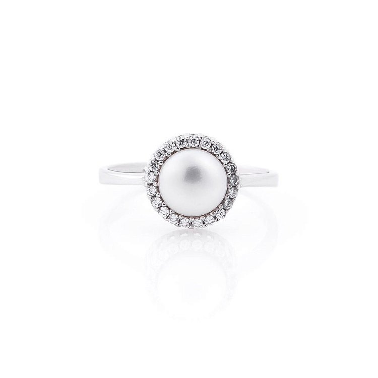 Женское кольцо с культивированным пресноводным жемчугом к02842 от ювелирного магазина Оникс - 1