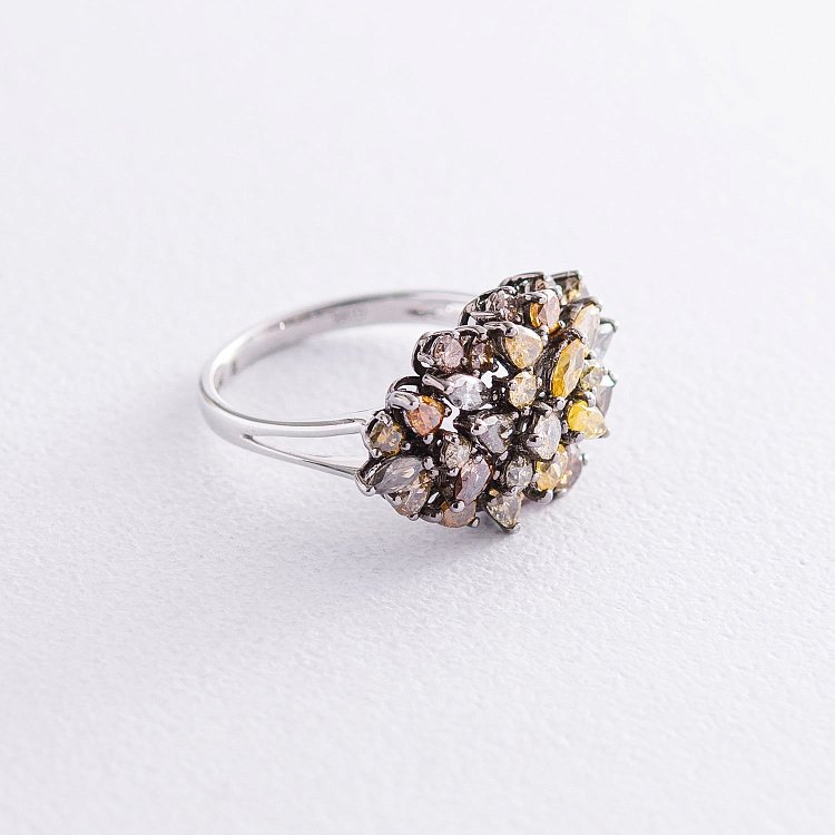 Золотое кольцо с коричневыми бриллиантами к540jo от ювелирного магазина Оникс