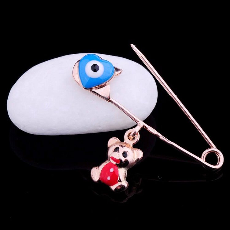 Золота шпилька "Ведмедик і око Фатіми" зак00214 від ювелірного магазину Онікс - 2