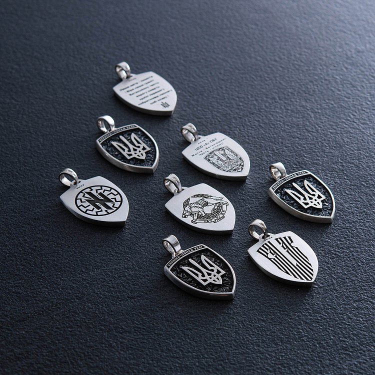 Серебряный кулон "Герб України - Тризуб. Україна понад усе. Индивидуальная гравировка" 133133 от ювелирного магазина Оникс - 7