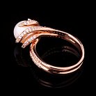 Золотое кольцо (культивированный пресноводный жемчуг,фианит) к02550 от ювелирного магазина Оникс - 3