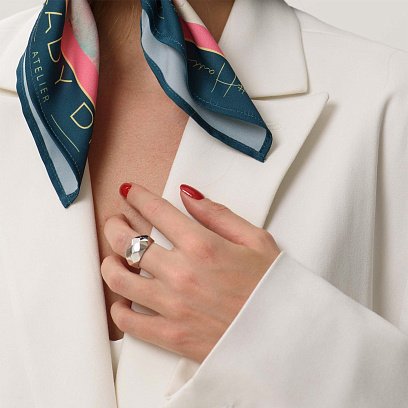 Каблучка "Досконалість" в білому золоті к06537 №5