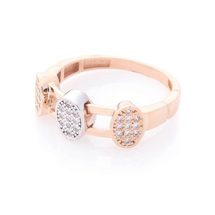 Эксклюзивное золотое кольцо (фианиты) к05573 - 1 Эксклюзивное золотое кольцо (фианиты) к05573 от ювелирного магазина Оникс - 1