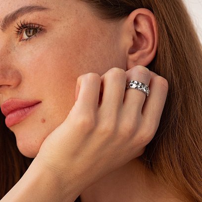 Срібна каблучка "Meteorite" 112805 №2