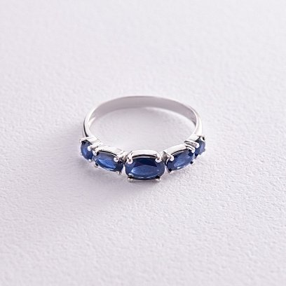 Серебряное кольцо с синтетическими сапфирами 1722/1р-HSPH №3