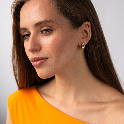 Серьги - кольца "Claire" в желтом золоте с08949 №2