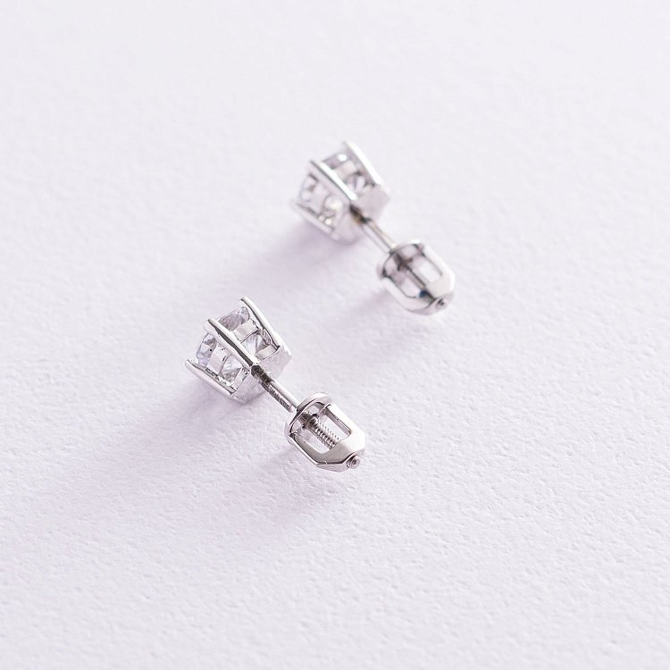 Золоті сережки-пусети (фіаніт) с06033 від ювелірного магазину Онікс - 1