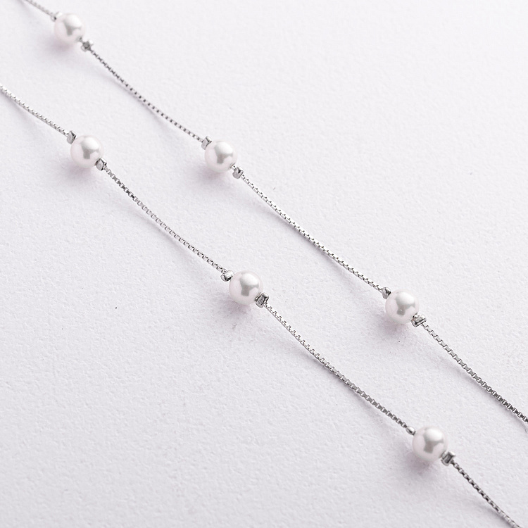 Срібне кольє з перлами 181375 від ювелірного магазину Онікс - 1