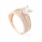 Золотое помолвочное кольцо с фианитами к05796 от ювелирного магазина Оникс