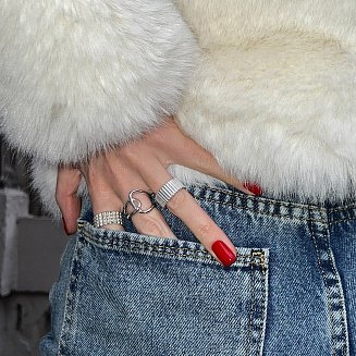 Широкое серебряное кольцо "Бьянка" 112692 №12