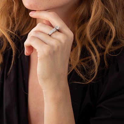 Помолвочное кольцо в белом золоте с бриллиантами к770 №7