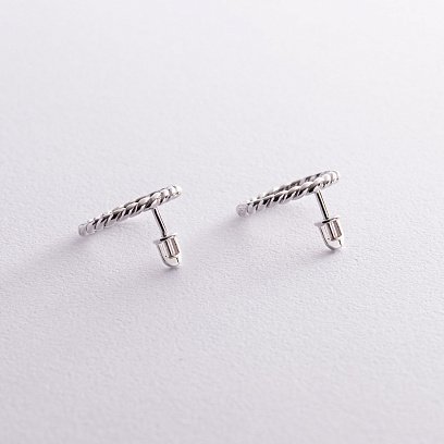 Сережки - пусети "Тріана" у білому золоті с08279 №5