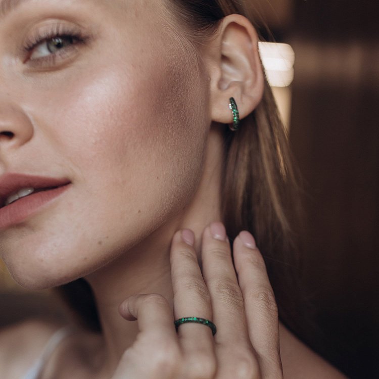 Золоті сережки (демантоїд) сб0254sth від ювелірного магазину Онікс - 6