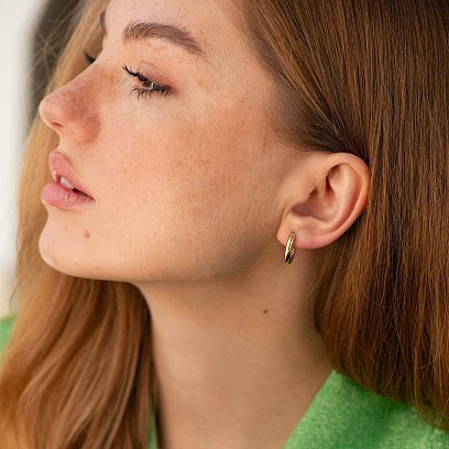 Сережки "Stella" у жовтому золоті с08867 №2