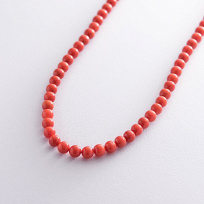 Бусы из коралла (золотая застежка) бус3389 №3