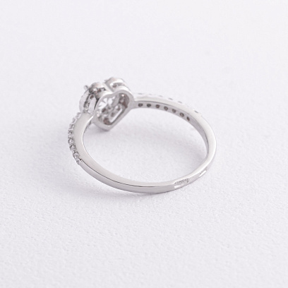 Серебряное кольцо "Сердечко" с фианитами 901-01568 №3