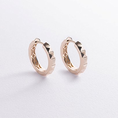 Сережки - кільця "Eloise" у жовтому золоті с08952