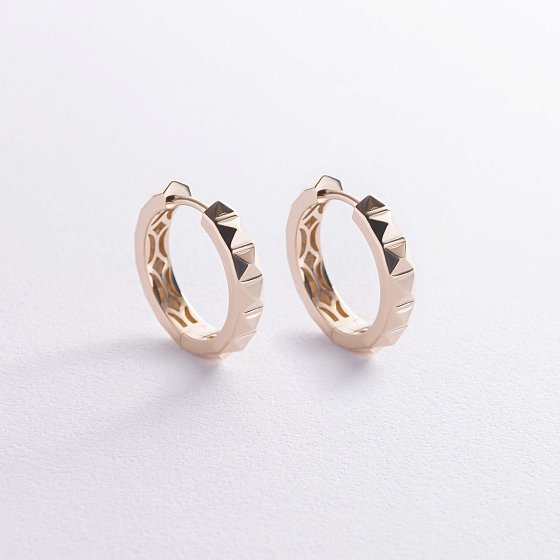 Сережки - кільця "Eloise" у жовтому золоті с08952