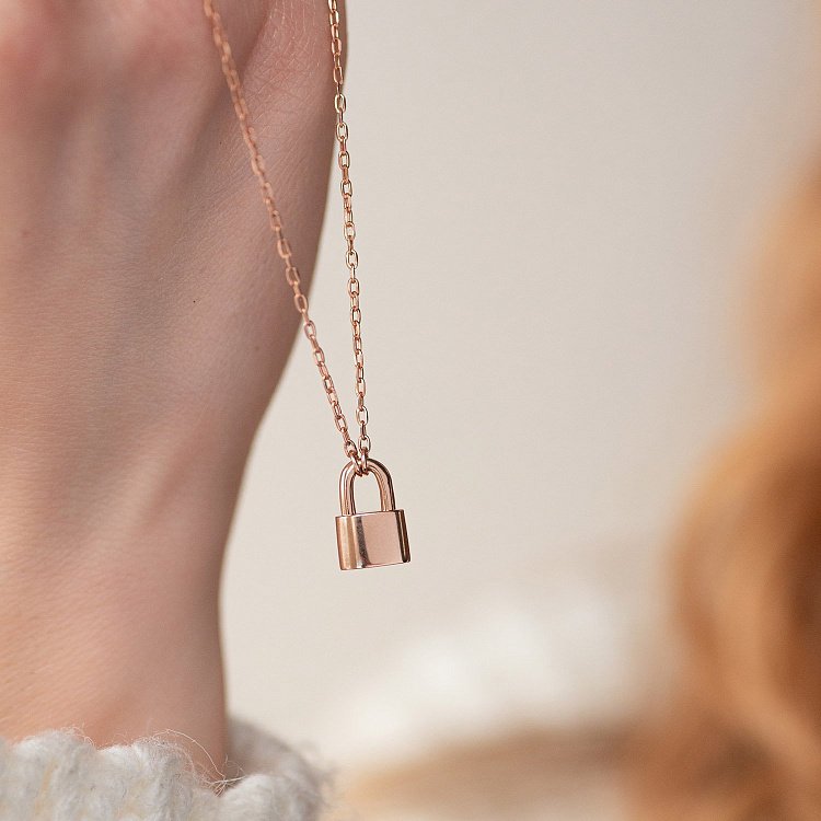 Колье "Замочек" в красном золоте кол01890 от ювелирного магазина Оникс - 6