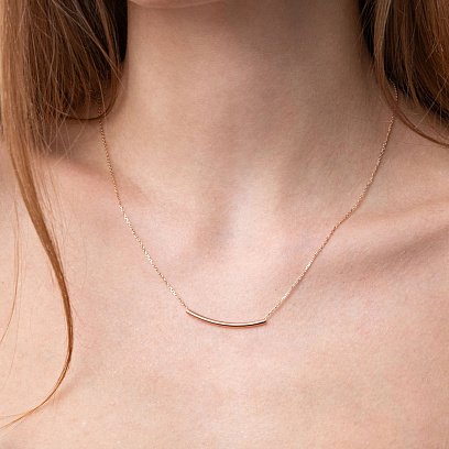 Кольє "Мінімалізм" в червоному золоті кол01984 №4