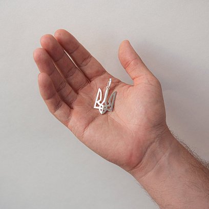 Серебряный кулон "Герб України - Тризуб" 133125 №3