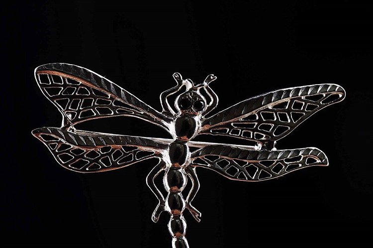 Булавка "Стрекоза" (фианит) 16059 от ювелирного магазина Оникс - 1