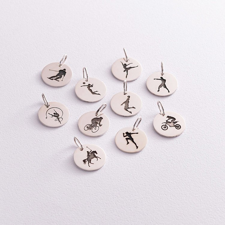 Срібний кулон "Моє улюблене хобі - спорт" (17 мм) 132722sport від ювелірного магазину Онікс