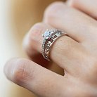 Золотое помолвочное кольцо "Я кохаю тебе" с фианитами к07155 от ювелирного магазина Оникс - 3