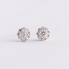 Золоті сережки "Квіточки" з білими діамантами сб0358di от ювелирного магазина Оникс