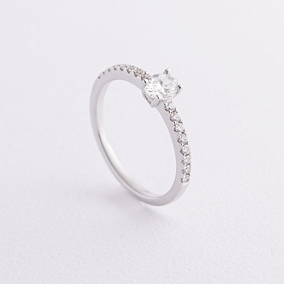 Помолвочное золотое кольцо с бриллиантами кб0601ri